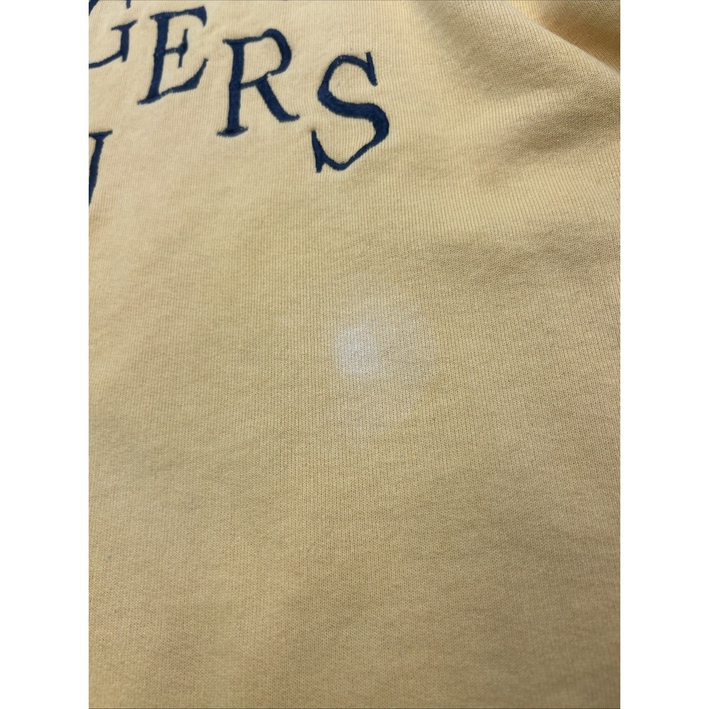 Vtg 80s Dodger Missouri Tigers Mizzou NCAA Crewneck Sweatshirt Gold LRG *Cropped - Picture 9 of 16